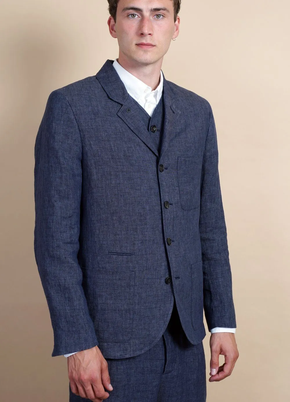 ANKER | Casual Four Button Blazer | Blue Delave